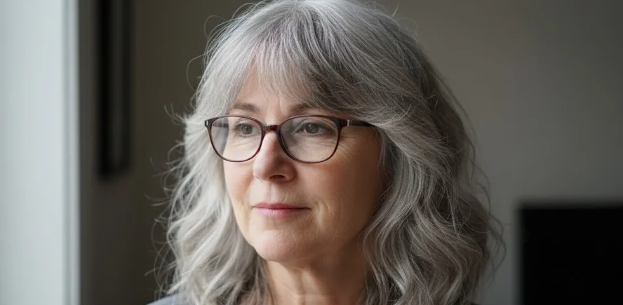 Wavy Shag with Curtain Bangs