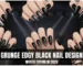 grunge edgy black nail designs