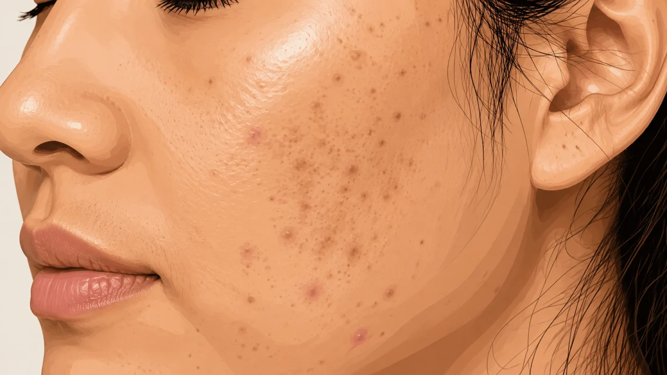Close Up Photo of Uneven Skin Tone and Post Acne Marks