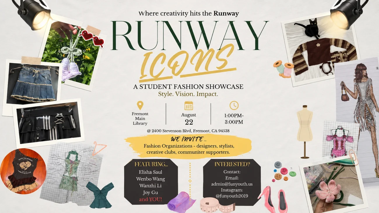 Runway Icons Student Fashion Show, Fremont Library, Aug 23